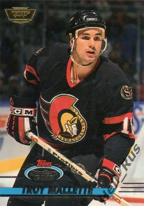 Хоккей. Карточка Troy Mallette / Трой Маллетт (Ottawa Senators / Оттава) НХЛ/NHL