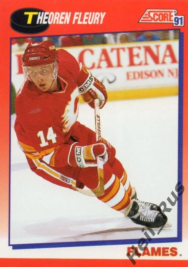Хоккей. Карточка Theoren Fleury/Теорен Флери (Calgary Flames / Калгари), НХЛ/NHL