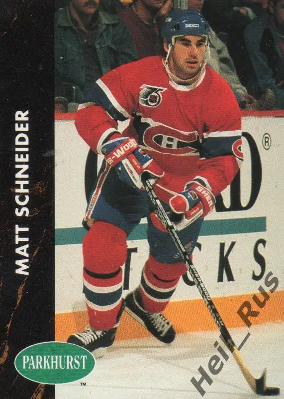 Хоккей; Карточка Mathieu Schneider / Мэтью Шнайдер (Montreal Canadiens) НХЛ/NHL
