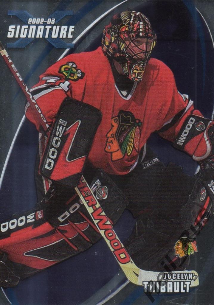 Хоккей Карточка Jocelyn Thibault/Жослен Тибо (Chicago Blackhawks/Чикаго) НХЛ/NHL