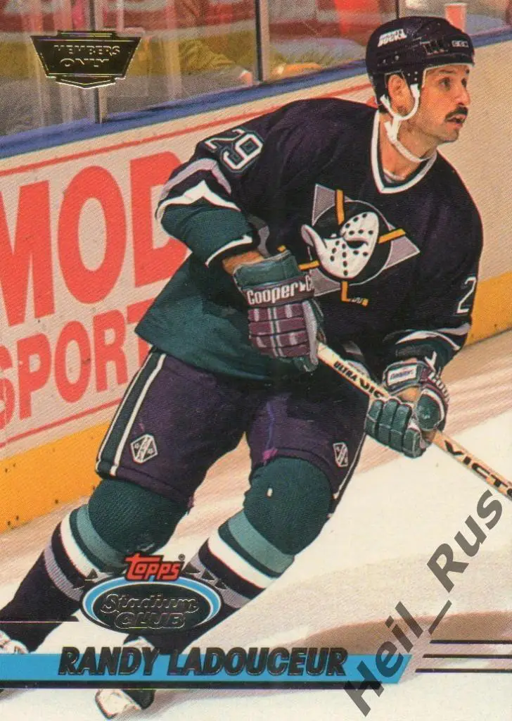 Хоккей Карточка Randy Ladouceur/Рэнди Ладосьер (Mighty Ducks of Anaheim) НХЛ/NHL