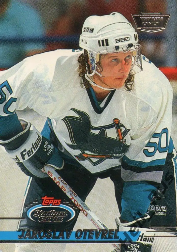 Хоккей. Карточка Jaroslav Otevrel/Ярослав Отевржел San Jose Sharks/Шаркс НХЛ/NHL