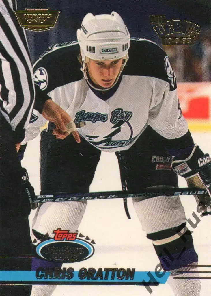 Хоккей Карточка Chris Gratton/Крис Грэттон Tampa Bay Lightning/Тампа-Бэй НХЛ/NHL