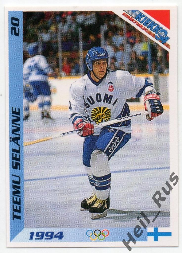 Хоккей. Карточка Teemu Selanne/Теему Селянне (Финляндия, Winnipeg Jets) НХЛ/NHL