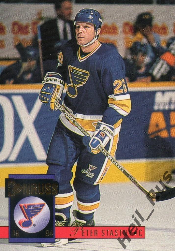 Хоккей. Карточка Peter Stastny/Петер Штястны (St. Louis Blues/Сент-Луис) НХЛ/NHL