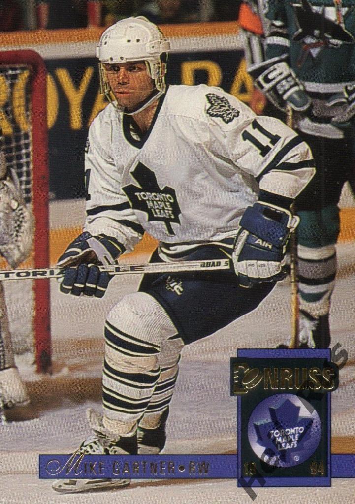 Хоккей. Карточка Mike Gartner/Майк Гартнер (Toronto Maple Leafs/Торонто) НХЛ/NHL