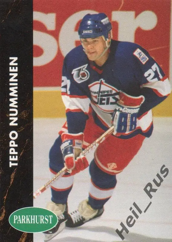 Хоккей Карточка Teppo Numminen/Теппо Нумминен (Winnipeg Jets / Виннипег) НХЛ/NHL