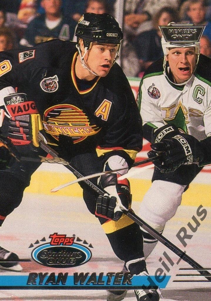 Хоккей. Карточка Ryan Walter/Райан Уолтер (Vancouver Canucks / Ванкувер) НХЛ/NHL
