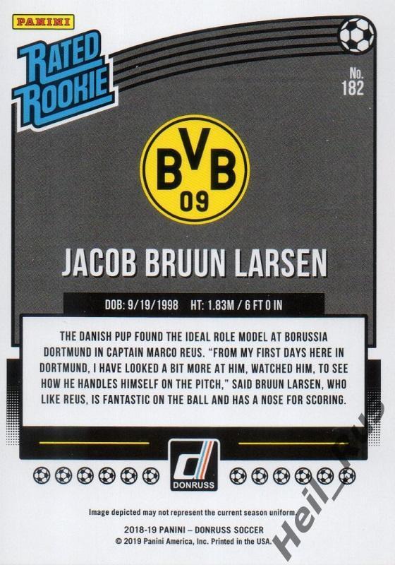 Футбол. Карточка Jacob Bruun Larsen/Якоб Бруун-Ларсен (Боруссия Дортмунд) Panini 1