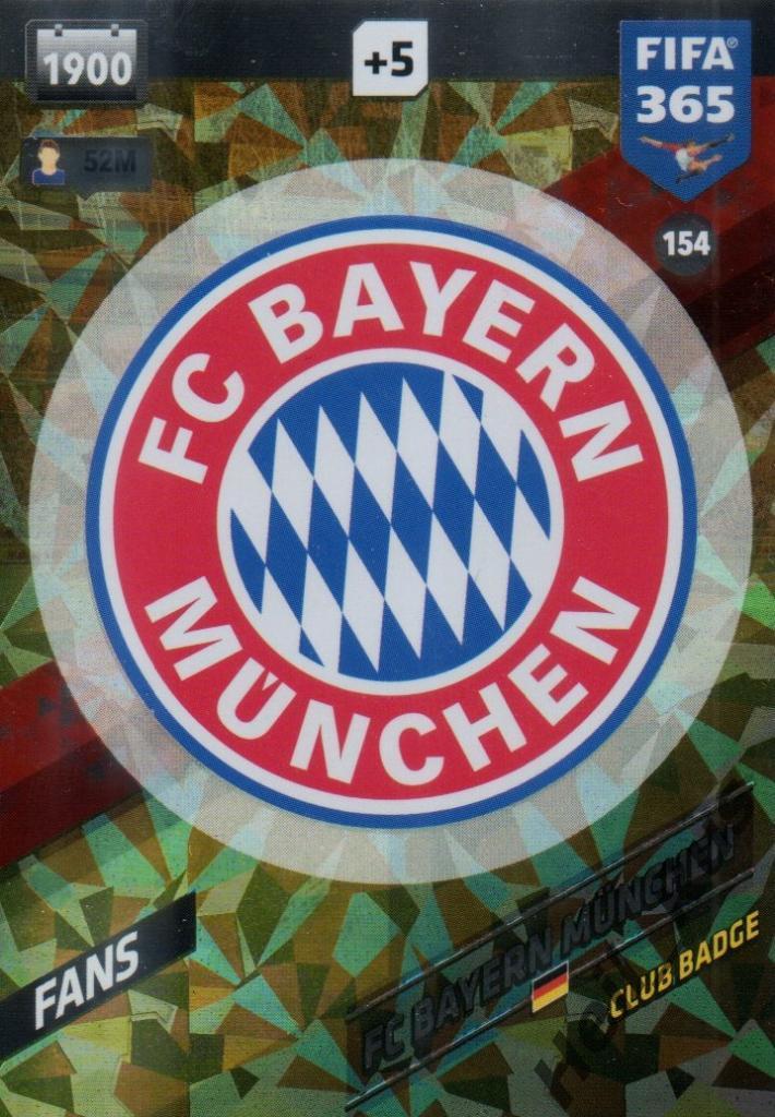 Футбол. Карточка Club Badge Bayern Munchen/Логотип Бавария Мюнхен Panini 2017-18