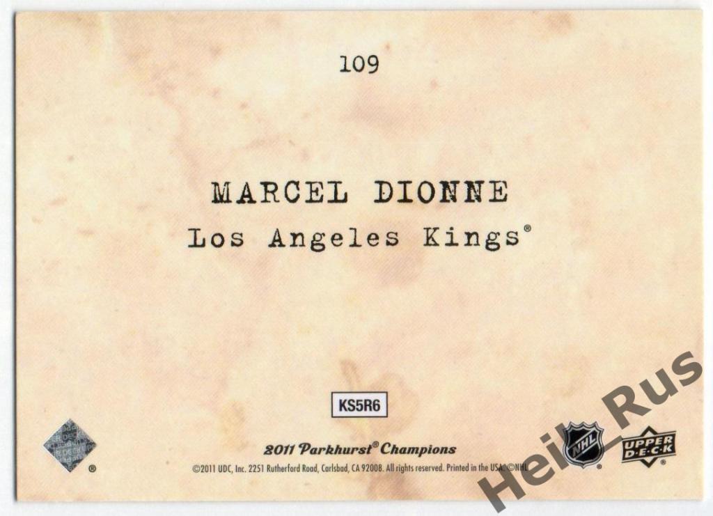 Хоккей. Карточка Marcel Dionne/Марсель Дионн (Los Angeles Kings / Кингз) НХЛ/NHL 1