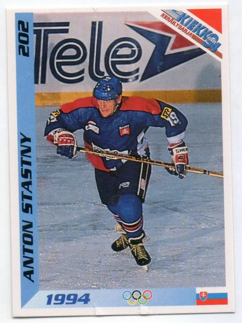 Хоккей. Карточка Anton Stastny/Антон Штястны (Словакия, Слован Братислава) 1994