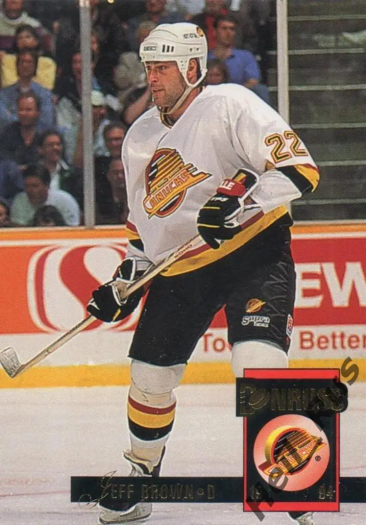 Хоккей Карточка Jeff Brown/Джефф Браун Vancouver Canucks/Ванкувер Кэнакс НХЛ/NHL