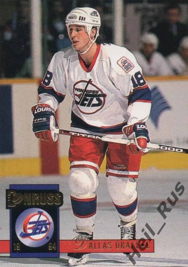 Хоккей Карточка Dallas Drake/Даллас Дрейк (Winnipeg Jets/Виннипег Джетс) НХЛ/NHL