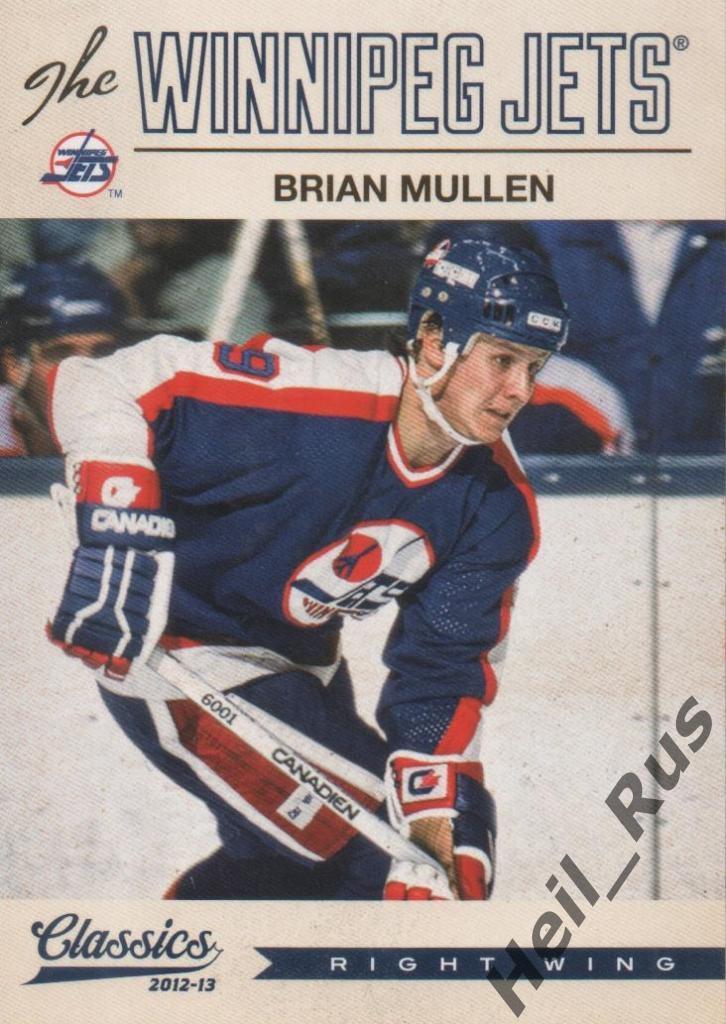 Хоккей. Карточка Brian Mullen / Брайан Маллен (Winnipeg Jets/Виннипег) НХЛ/NHL