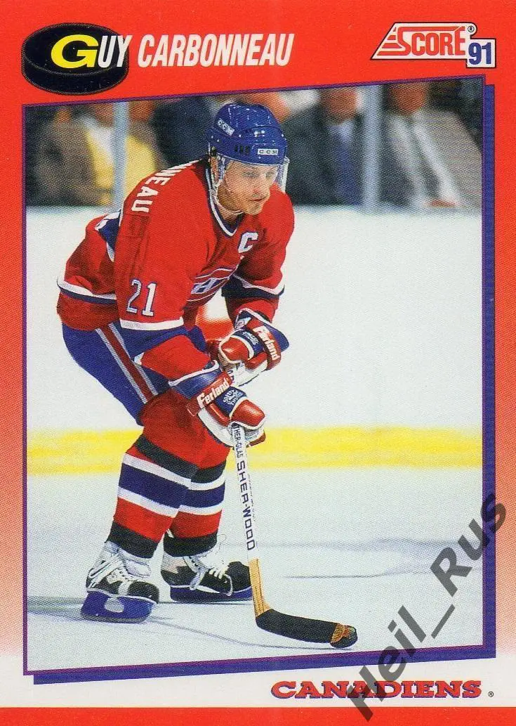 Хоккей Карточка Guy Carbonneau/Ги Карбонно Montreal Canadiens / Монреаль NHL/НХЛ
