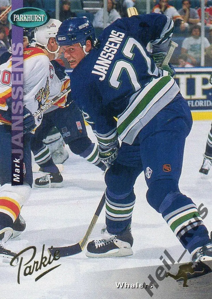 Хоккей. Карточка Mark Janssens/Марк Янссенс Hartford Whalers / Хартфорд НХЛ/NHL
