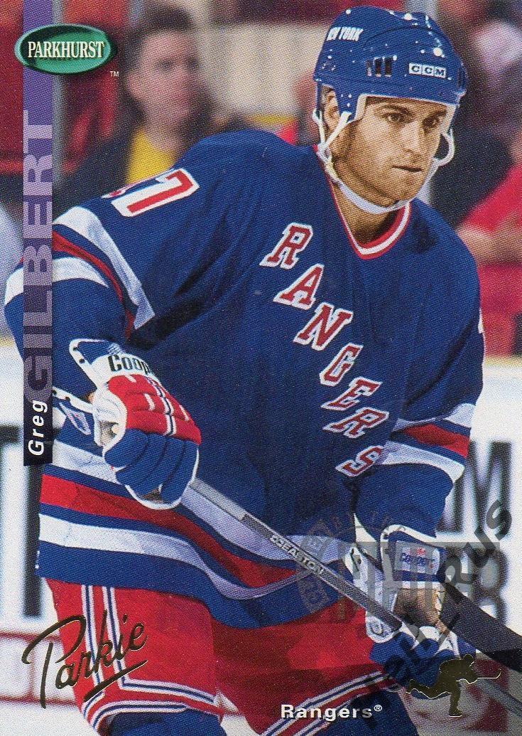 Хоккей. Карточка Greg Gilbert/Грег Жильбер (New York Rangers/Нью-Йорк) НХЛ/NHL