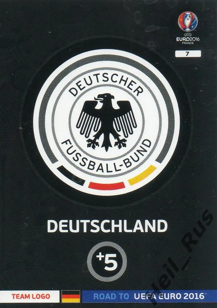 Футбол. Карточка Логотип Deutschland/Германия Евро/Euro 2016 Panini/Панини