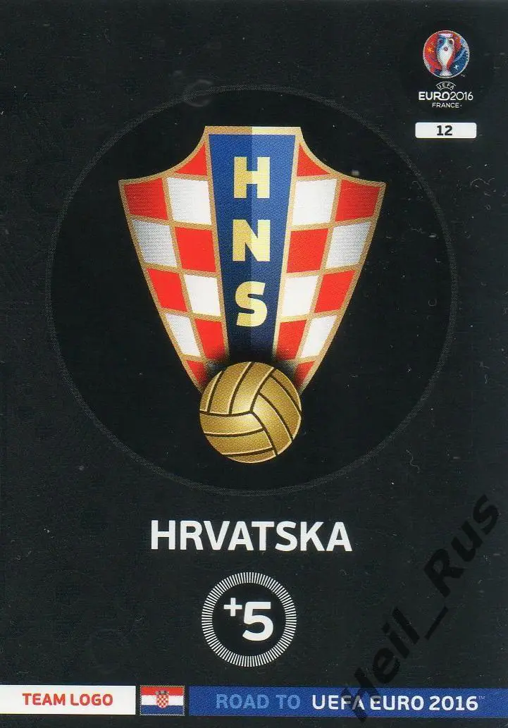 Футбол. Карточка Логотип Hrvatska/Хорватия Евро/Euro 2016 Panini/Панини