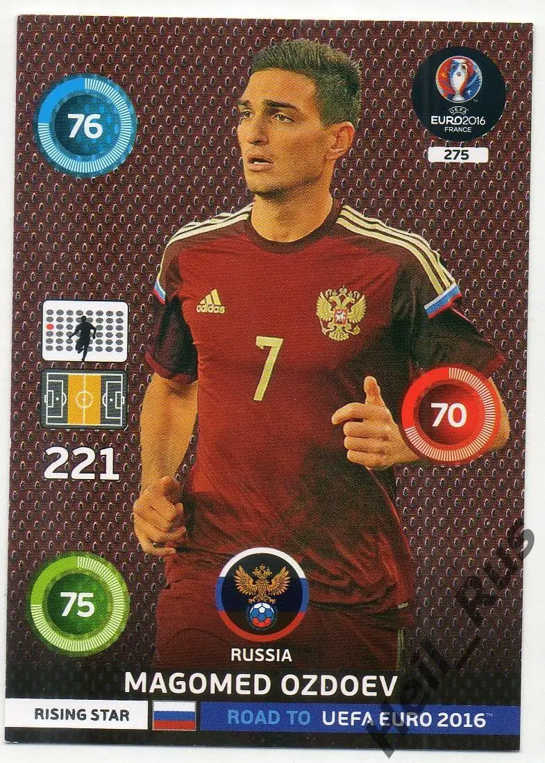 Футбол. Карточка Магомед Оздоев (Россия, Зенит, Рубин, Локомотив) Euro/Евро 2016