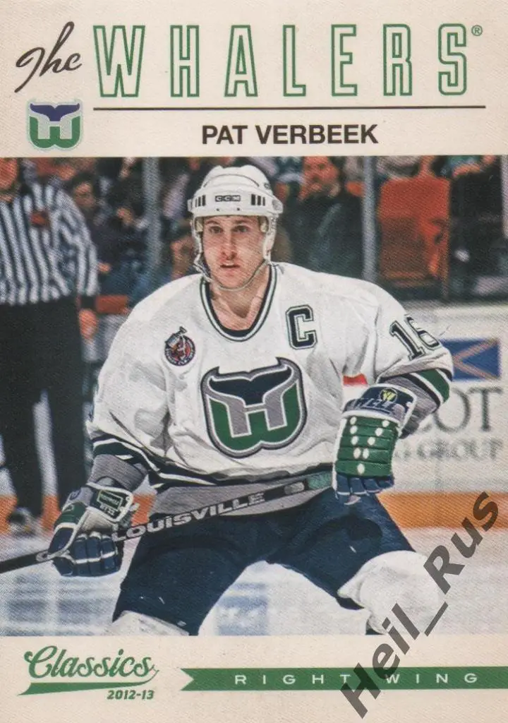 Хоккей. Карточка Pat Verbeek / Пэт Вербик (Hartford Whalers/Хартфорд) НХЛ/NHL