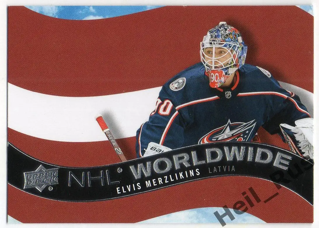 Хоккей Карточка Elvis Merzlikins/Элвис Мерзликин (Columbus Blue Jackets) НХЛ/NHL