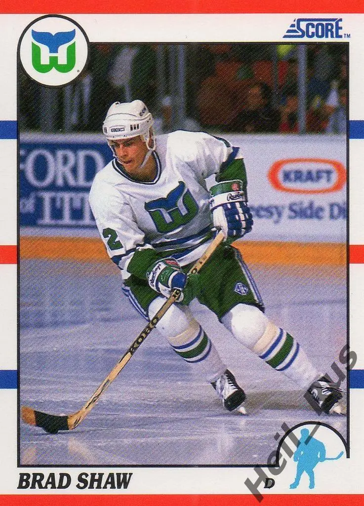 Хоккей; Карточка Brad Shaw/Брэд Шоу (Hartford Whalers/Хартфорд Уэйлерс) НХЛ/NHL