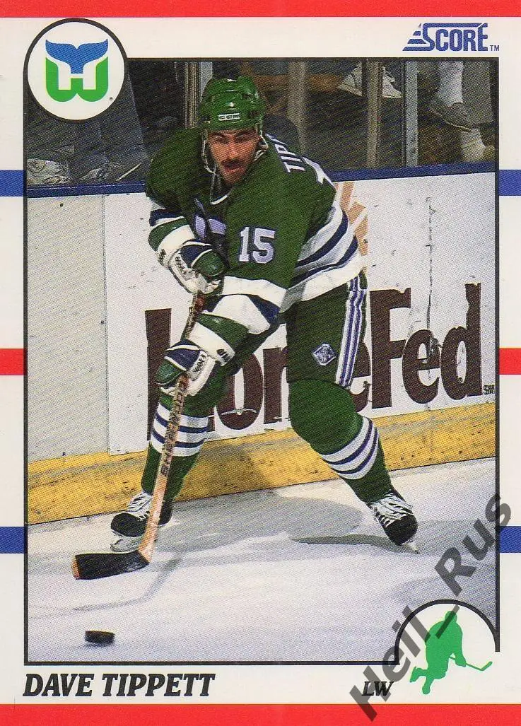 Хоккей. Карточка Dave Tippett/Дэйв Типпетт (Hartford Whalers/Хартфорд) НХЛ/NHL