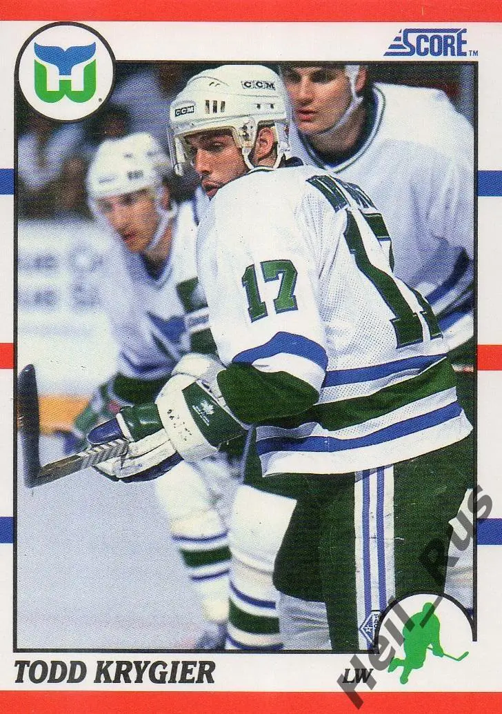 Хоккей. Карточка Todd Krygier/Тодд Крюгер (Hartford Whalers/Хартфорд) НХЛ/NHL