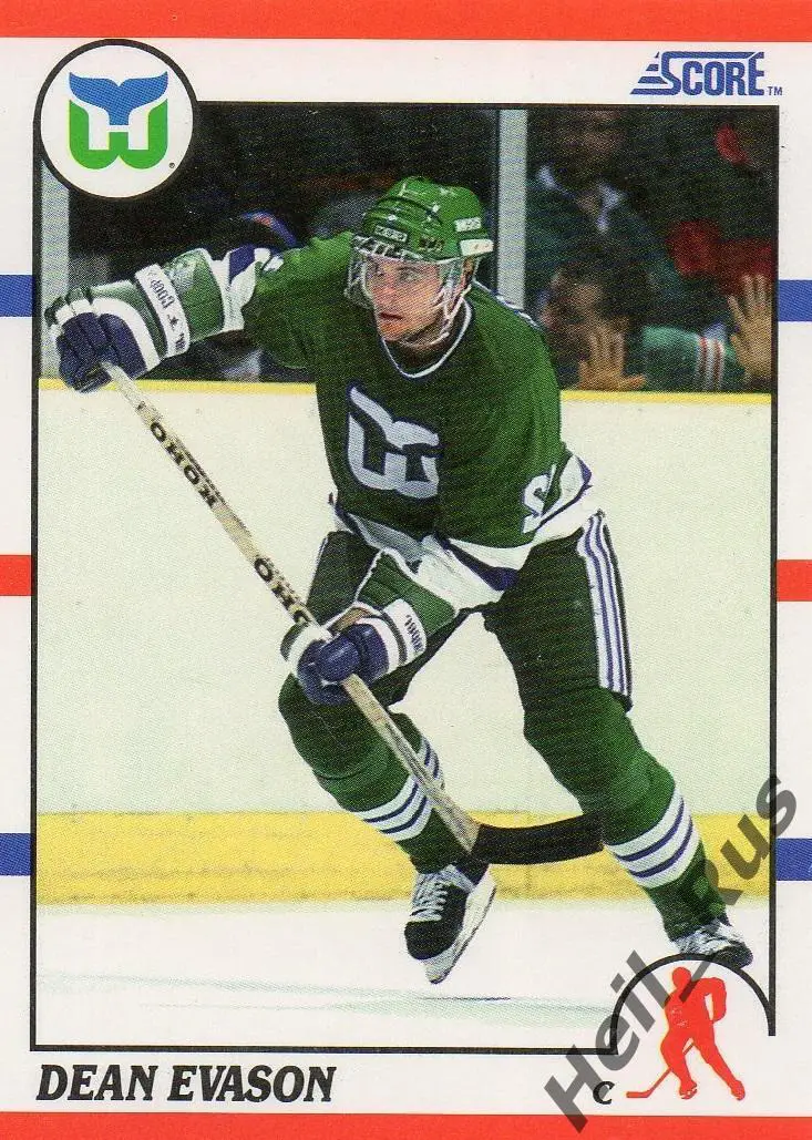Хоккей Карточка Dean Evason/Дин Эвасон Hartford Whalers/Хартфорд Уэйлерс НХЛ/NHL