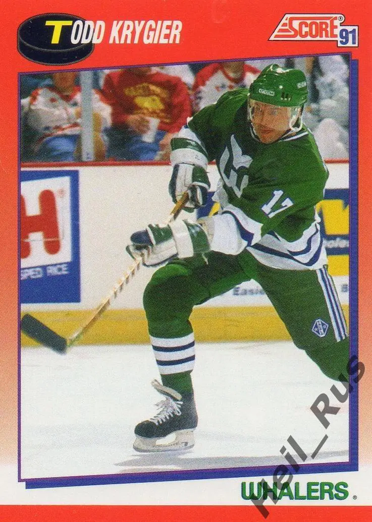 Хоккей. Карточка Todd Krygier/Тодд Крюгер (Hartford Whalers/Хартфорд) НХЛ/NHL