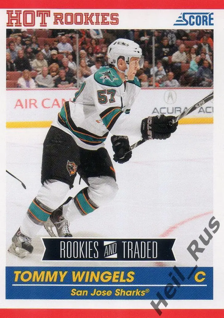 Хоккей. Карточка Tommy Wingels/Томми Уингелс (San Jose Sharks/Сан-Хосе) НХЛ/NHL