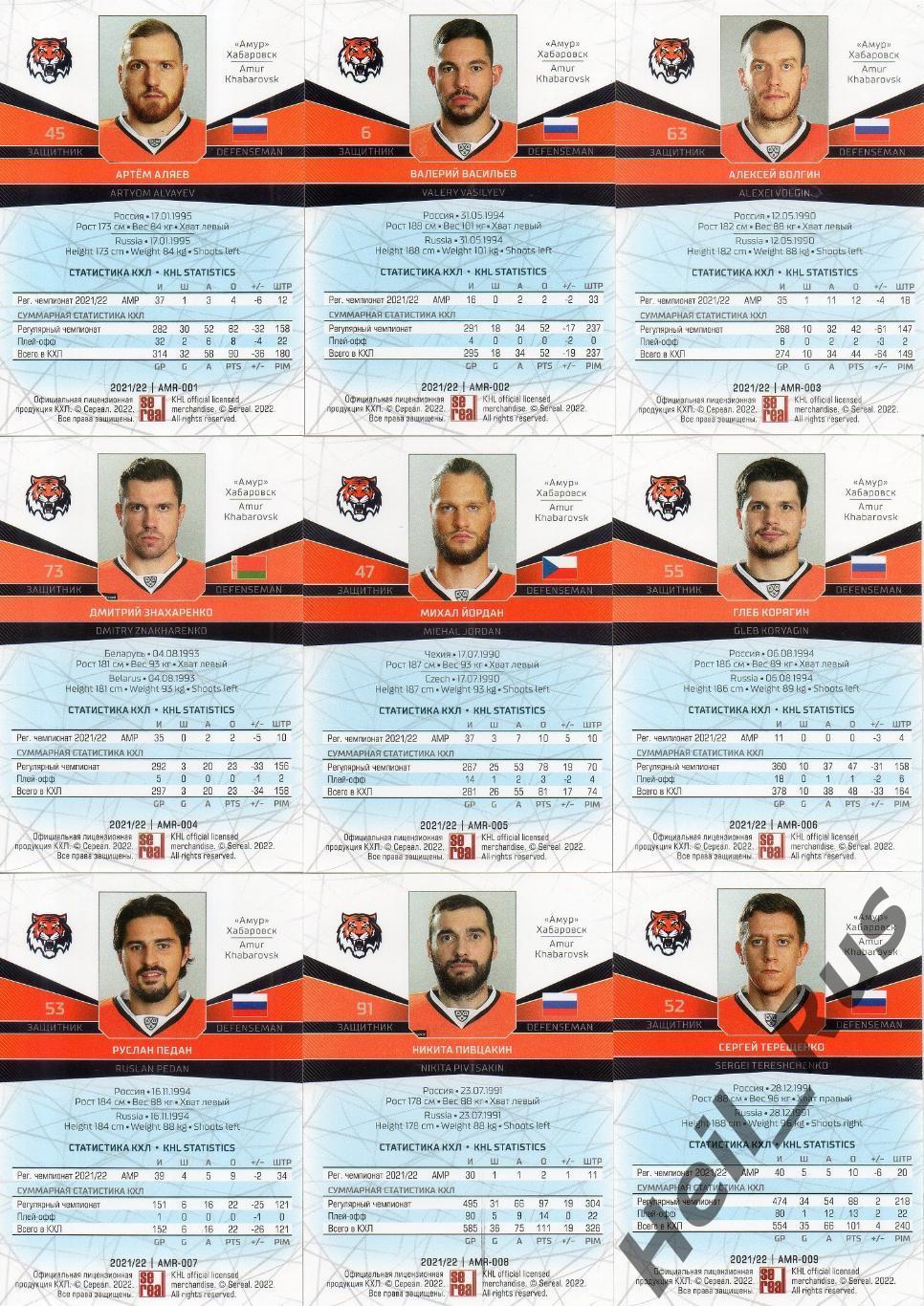 Хоккей. Амур Хабаровск 18 карточек КХЛ сезон 2021/22 (Пивцакин, Николишин, +) 1