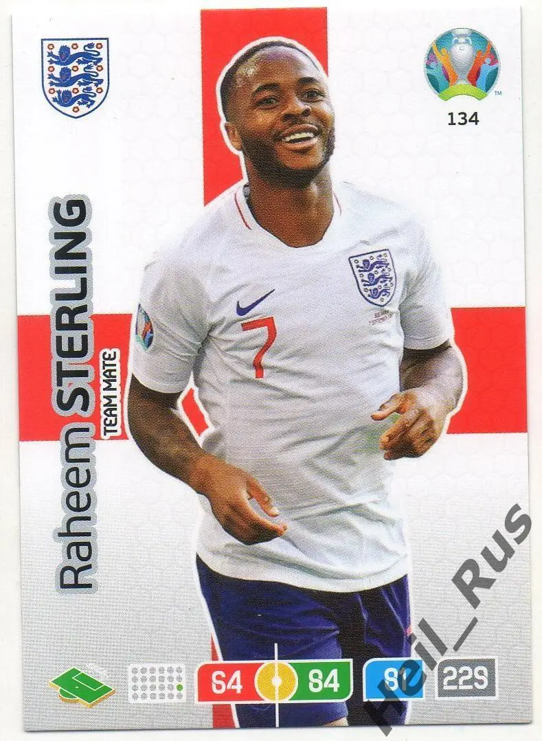 Футбол. Карточка Рахим Стерлинг Англия, Манчестер Сити, Ливерпуль Euro/Евро 2020