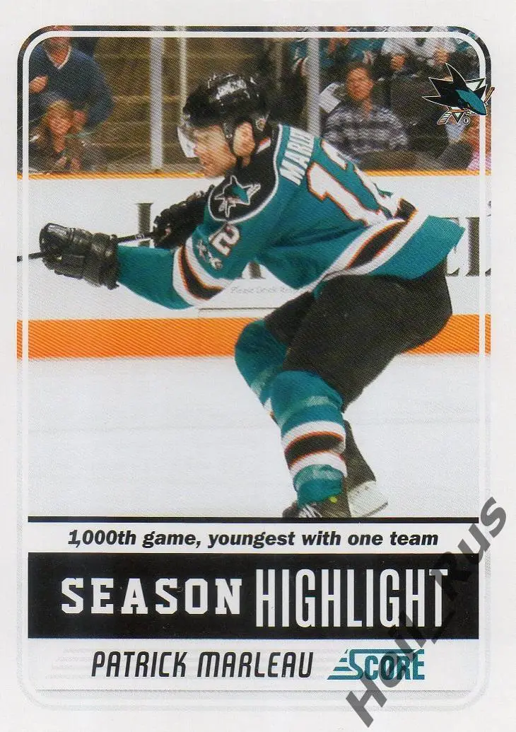 Хоккей. Карточка Patrick Marleau/Патрик Марло San Jose Sharks/Сан-Хосе НХЛ/NHL