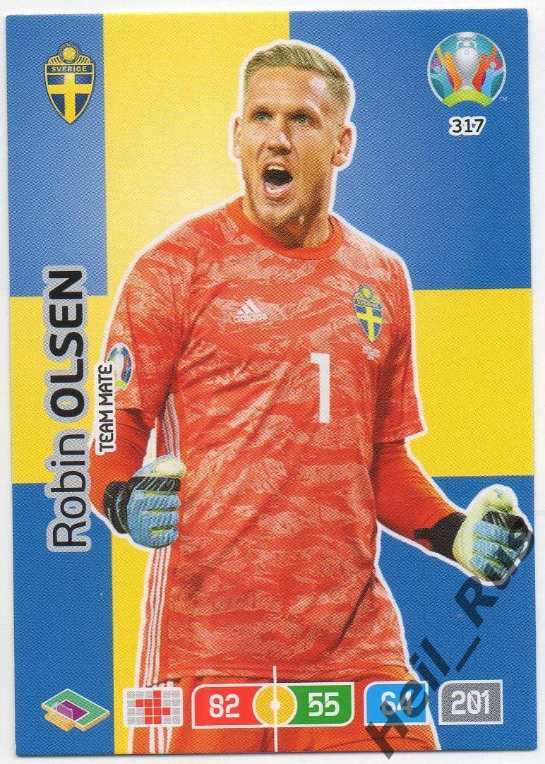 Футбол. Карточка Robin Olsen/Робин Ульсен (Швеция) Евро/Euro 2020 Panini/Панини