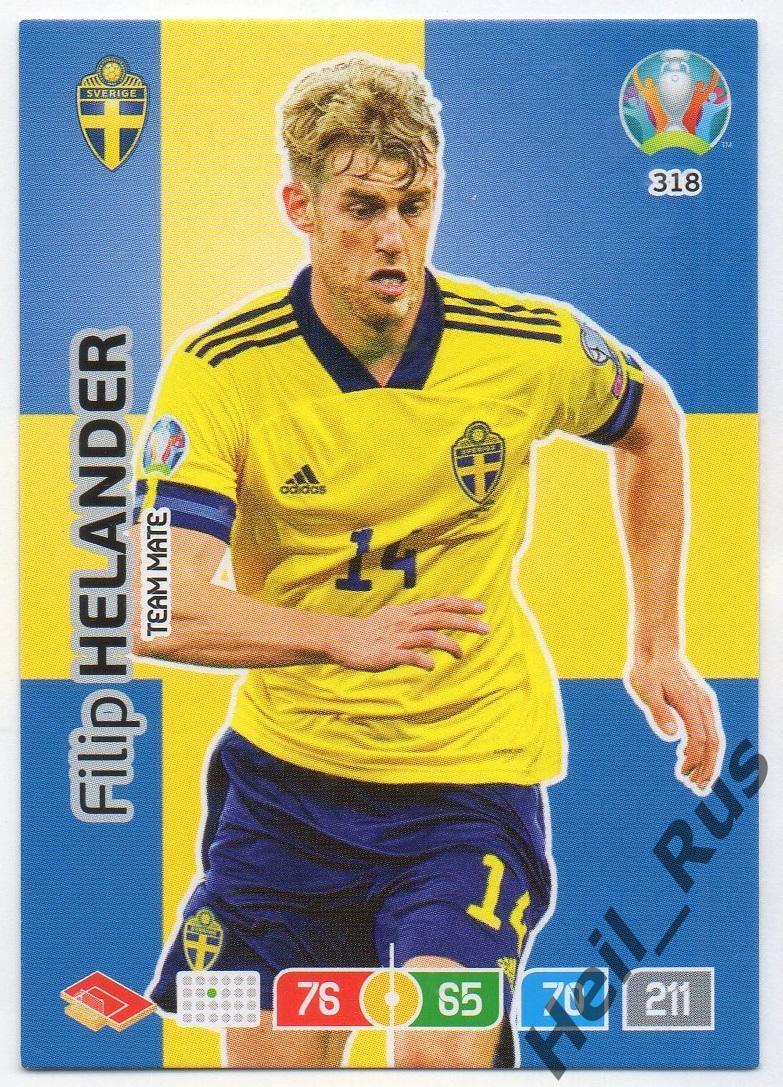 Футбол. Карточка Filip Helander/Филип Хеландер (Швеция) Евро/Euro 2020 Panini