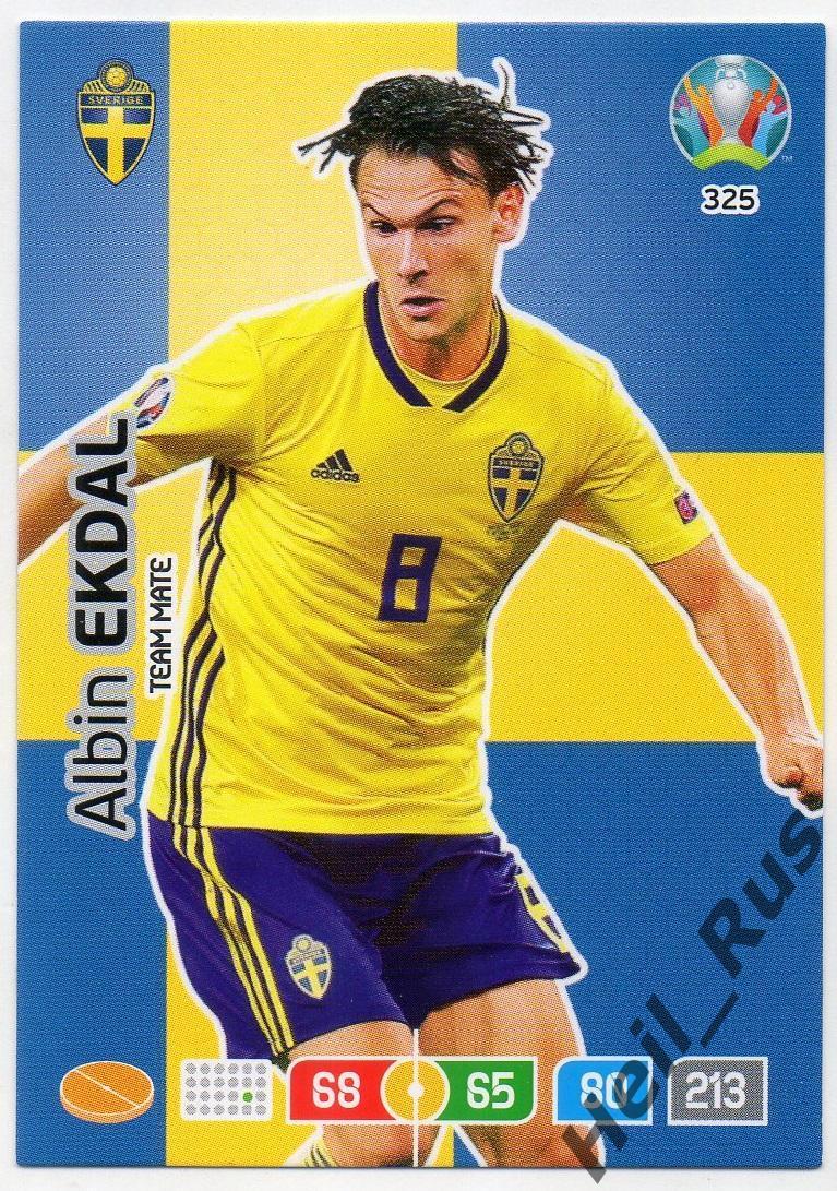 Футбол. Карточка Albin Ekdal/Альбин Экдаль (Швеция) Евро/Euro 2020 Panini/Панини