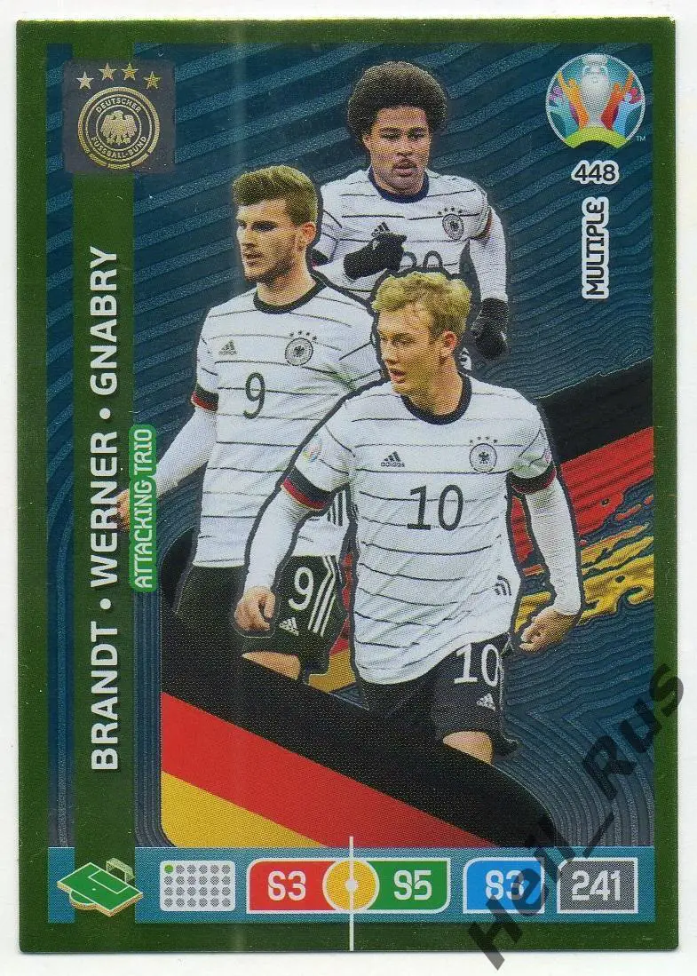 Футбол. Карточка Юлиан Брандт/Тимо Вернер/Серж Гнабри (Германия) Euro/Евро 2020