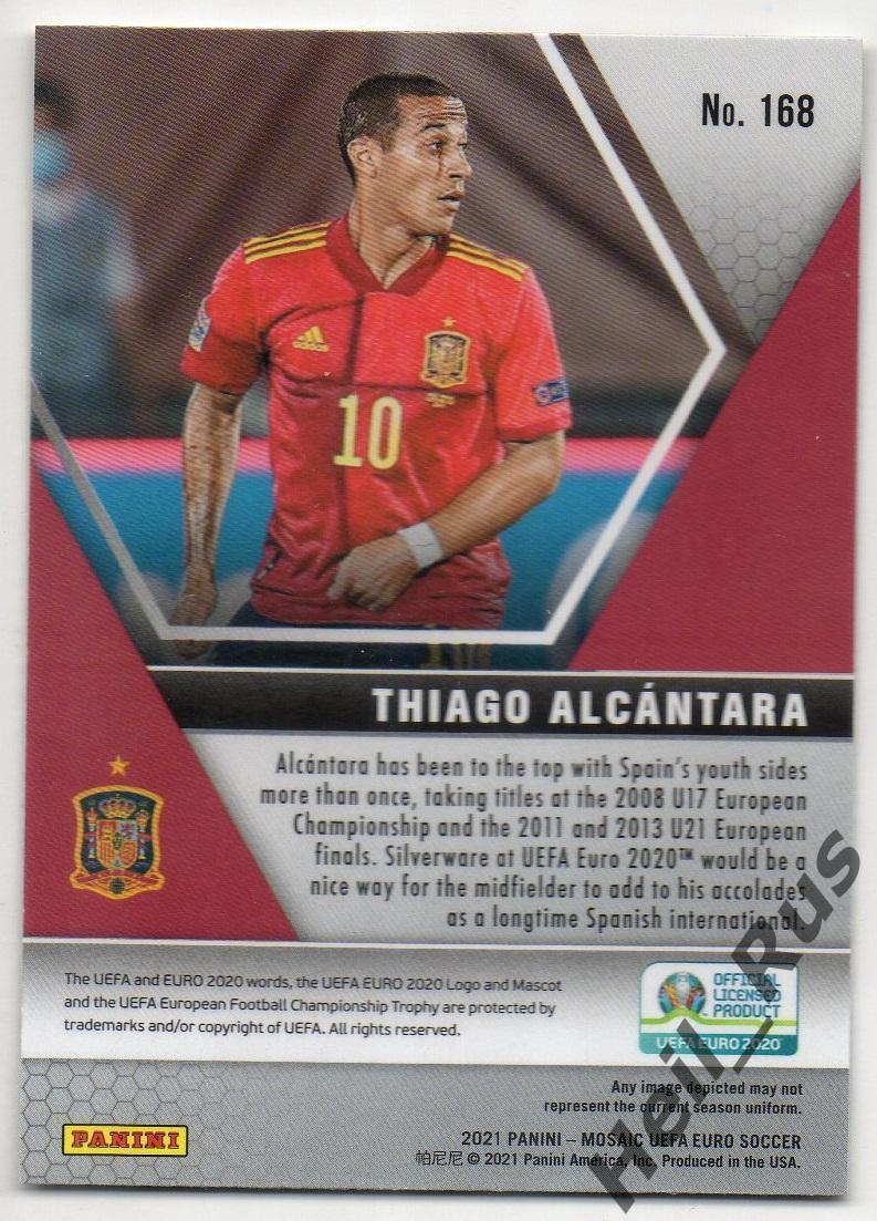 Футбол. Карточка Тьяго Алькантара (Испания, Барселона, Ливерпуль) Euro/Евро 2020 1