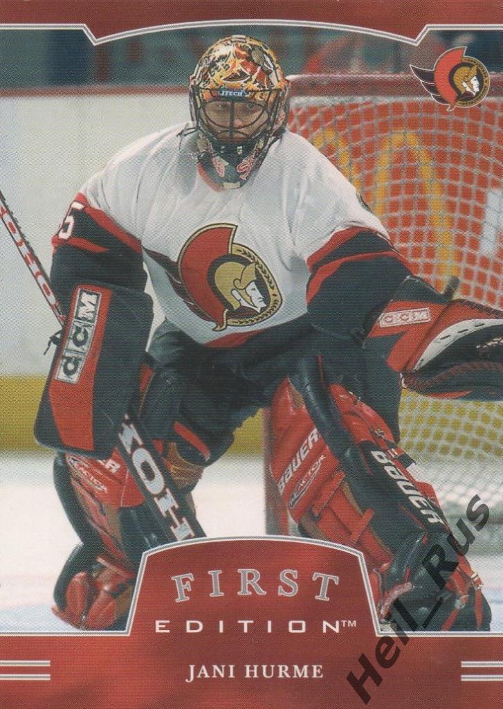 Хоккей. Карточка Jani Hurme/Яни Хурме (Ottawa Senators/Оттава Сенаторз) НХЛ/NHL