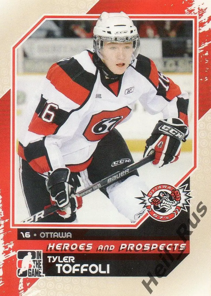 Хоккей. Карточка Tyler Toffoli/Тайлер Тоффоли (Ottawa 67's/Оттава) НХЛ/NHL, CHL