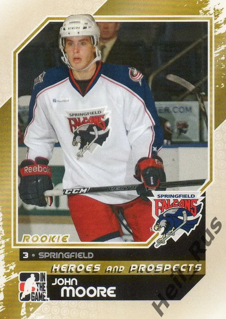 Хоккей. Карточка John Moore/Джон Мур Springfield Falcons/Спрингфилд НХЛ/NHL, AHL