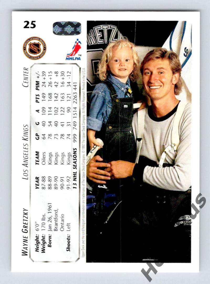 Хоккей Карточка Wayne Gretzky / Уэйн Гретцки (Los Angeles Kings) НХЛ/NHL 1992-93 1