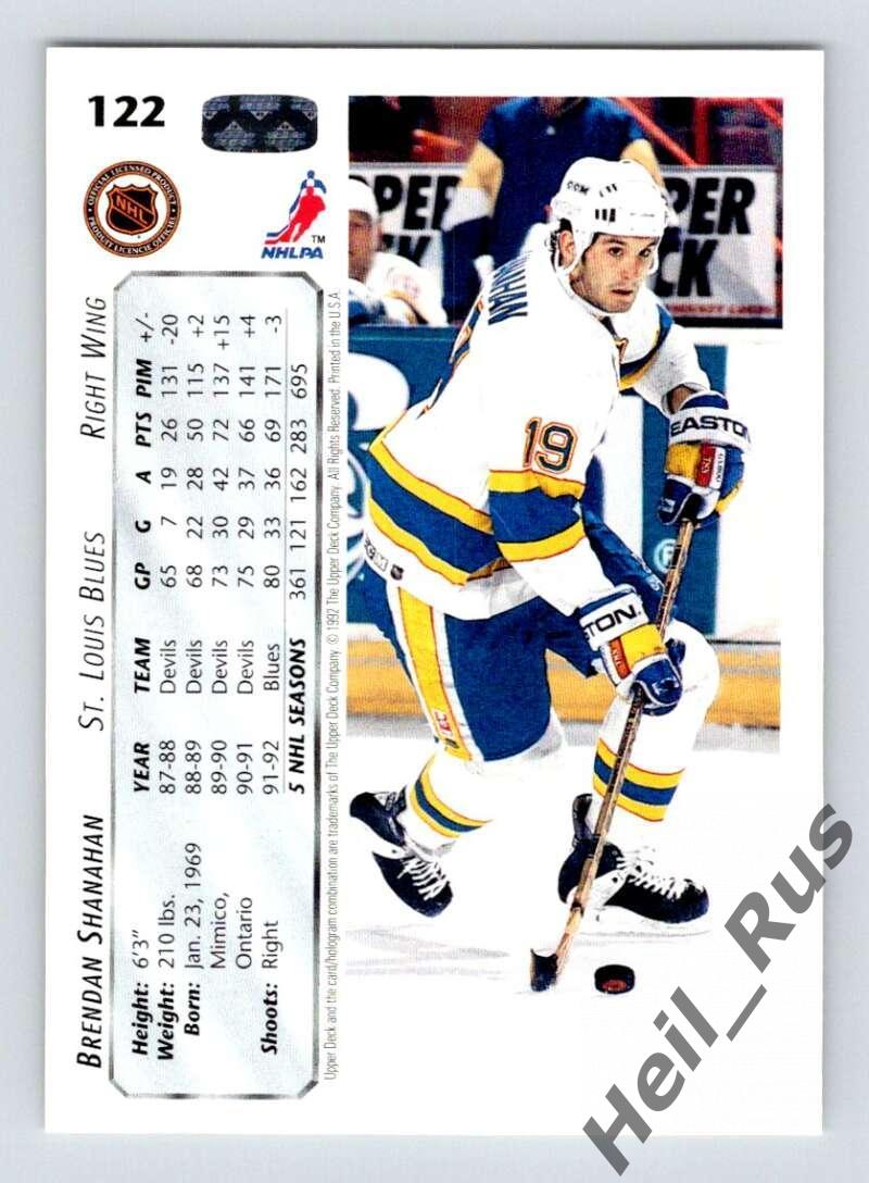 Хоккей. Карточка Brendan Shanahan/Брендан Шэнахэн (St. Louis Blues) НХЛ/NHL 1