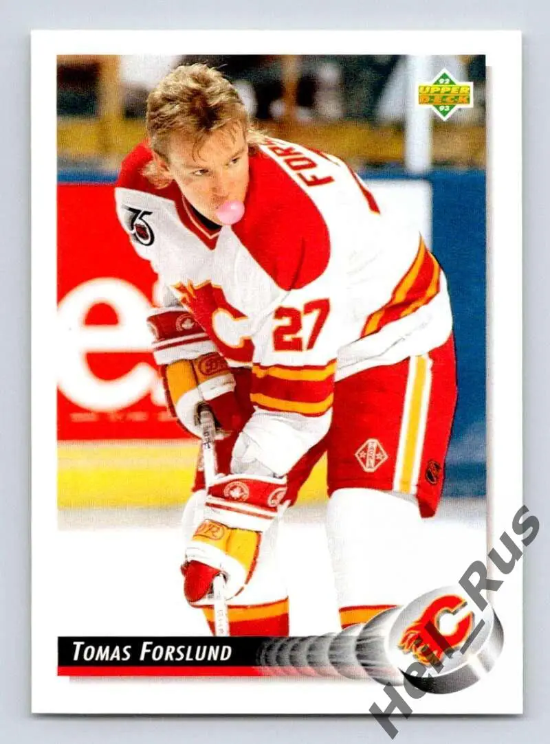 Хоккей; Карточка Tomas Forslund/Томас Форслунд (Calgary Flames/Калгари) НХЛ/NHL