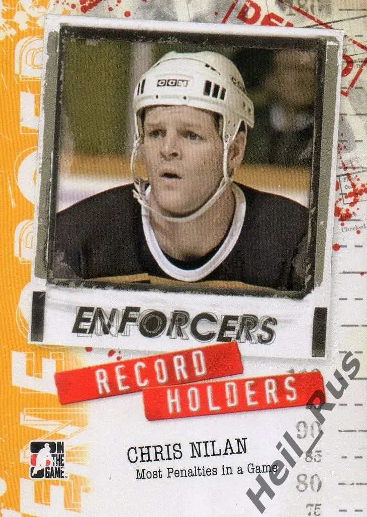 Хоккей. Карточка Chris Nilan / Крис Нилан (Boston Bruins/Бостон Брюинз) НХЛ/NHL
