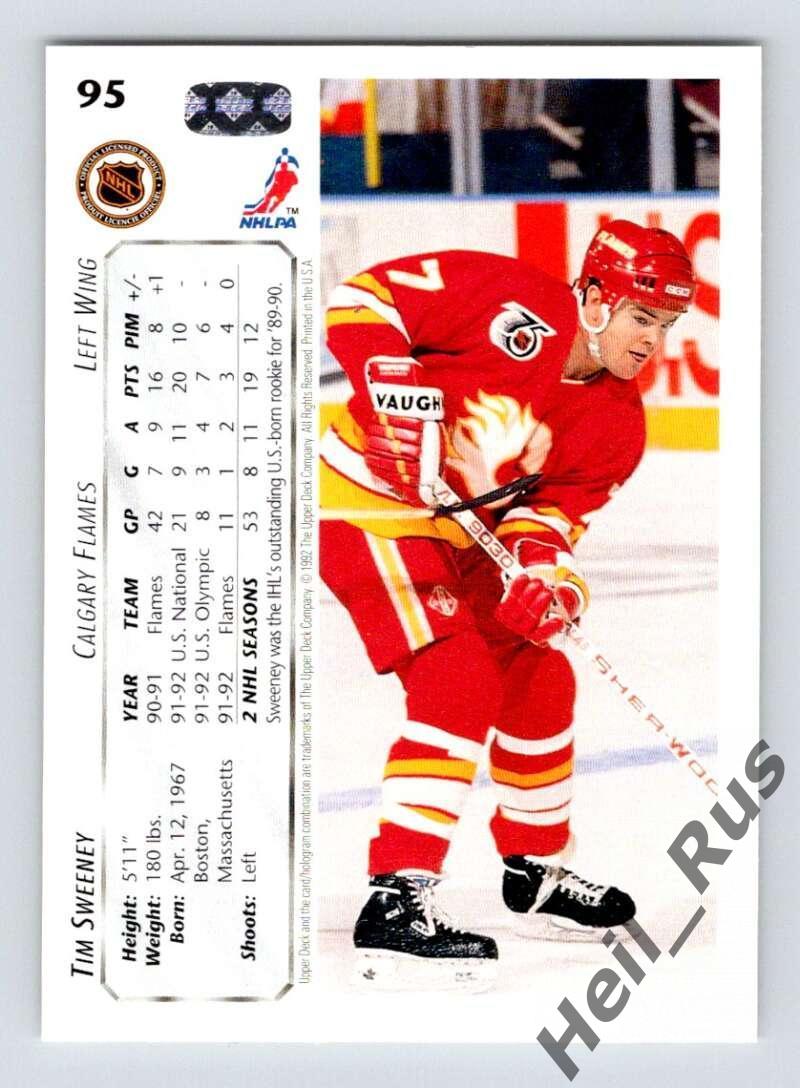 Хоккей. Карточка Tim Sweeney/Тим Суини (Calgary Flames/Калгари Флэймз) НХЛ/NHL 1