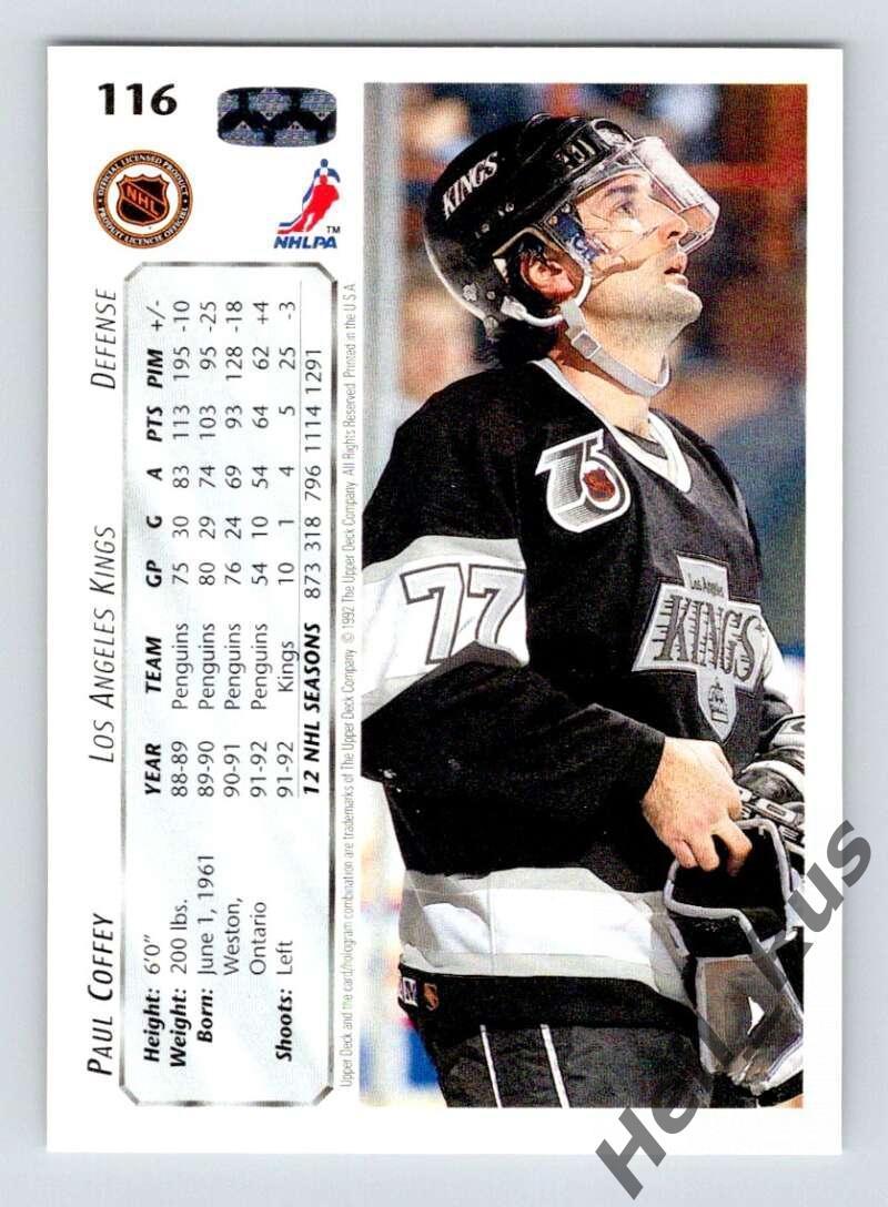 Хоккей. Карточка Paul Coffey/Пол Коффи (Los Angeles Kings/Лос-Анджелес) NHL/НХЛ 1
